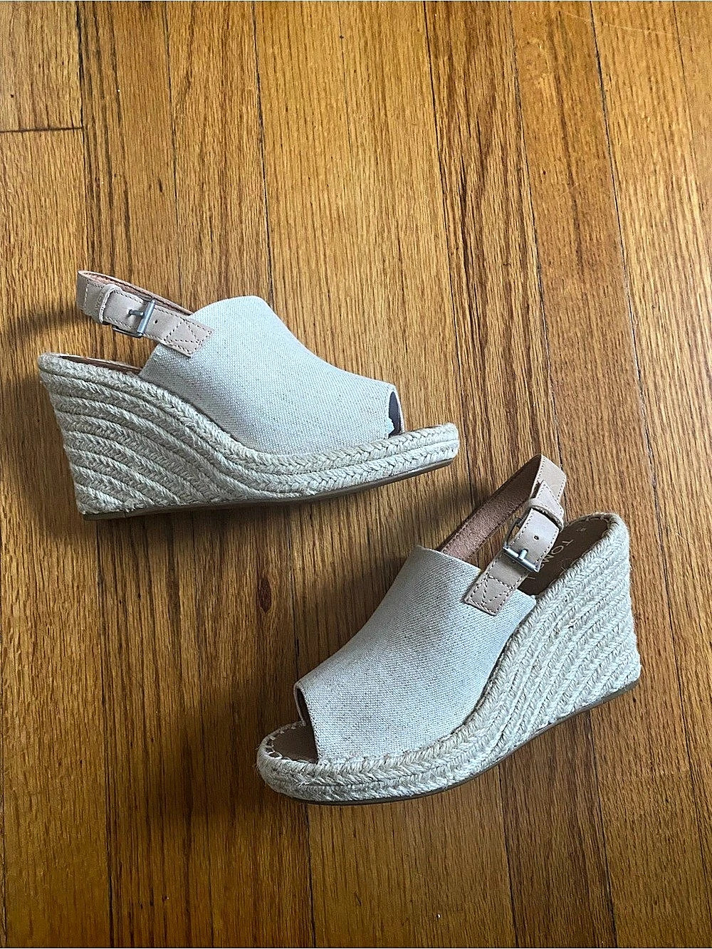 TOMS Majorca Cutout Wedge Sandal Beige US 7